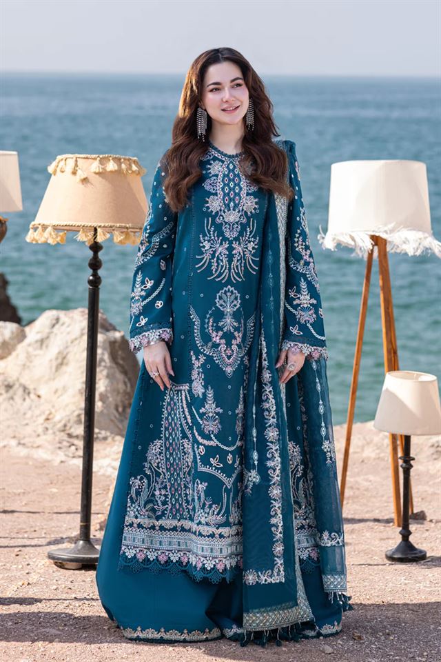 QALAMKAR SAHIL KINARE LUXURY LAWN24  (FP-16 KIRA)