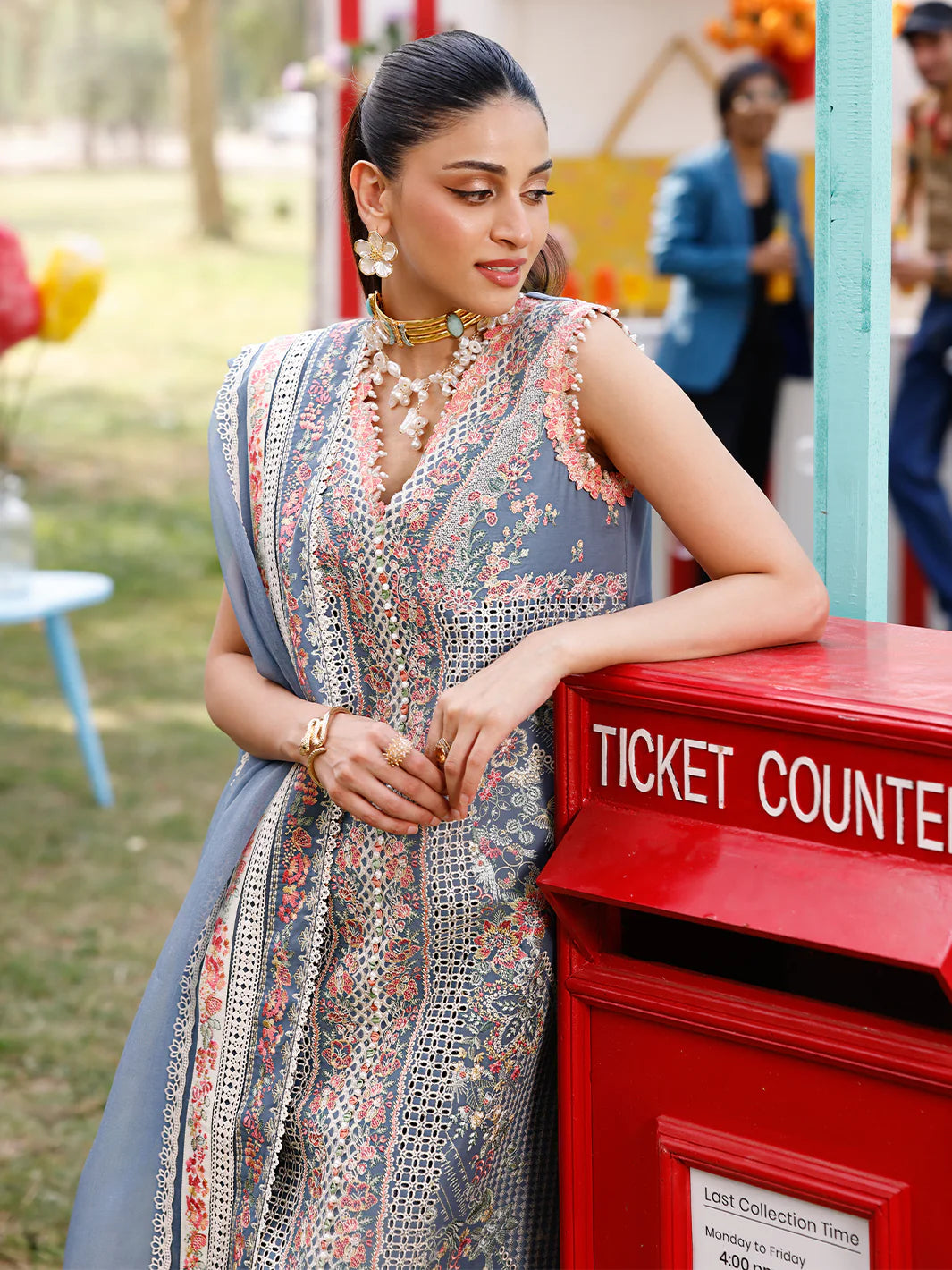 BIN ILYAS THREE PC LUXURY UNSTITCHED