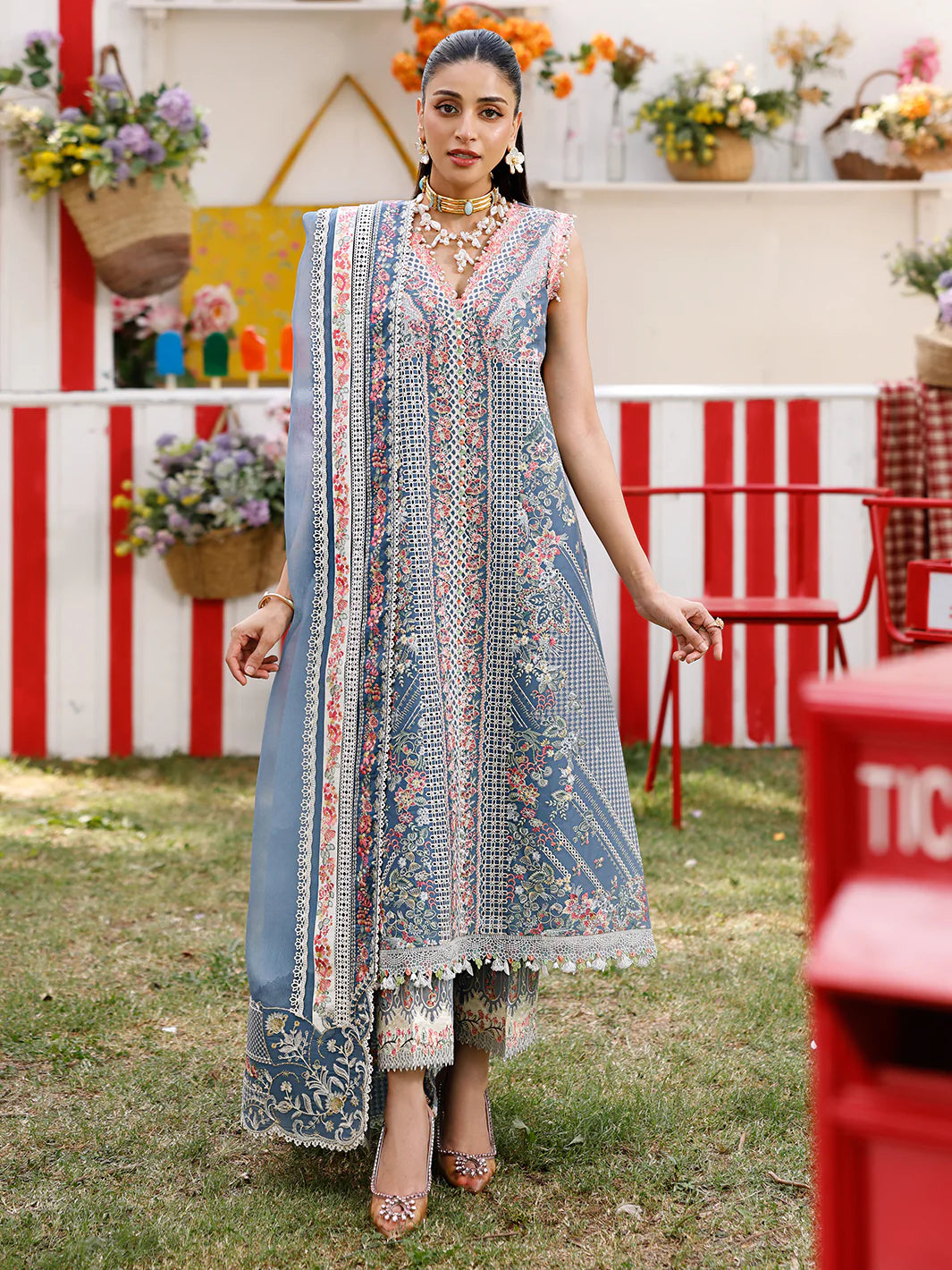 BIN ILYAS THREE PC LUXURY UNSTITCHED