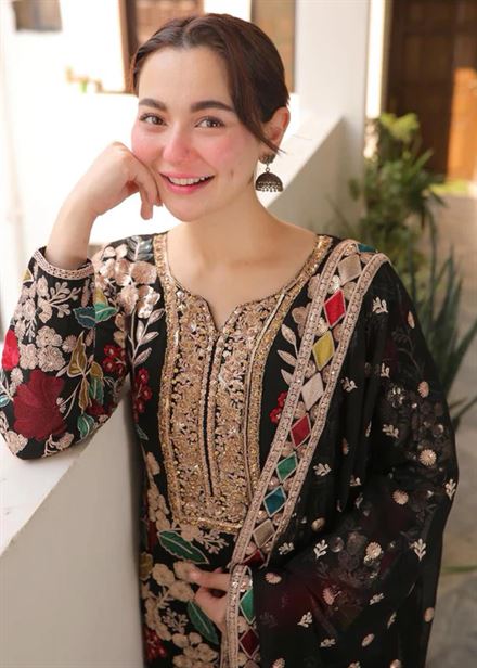 HASEEN’S MEHNAAZ BLACK LUXURY LAWN COLLECTION UNSTITCHED 
