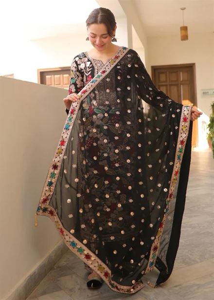 HASEEN’S MEHNAAZ BLACK LUXURY LAWN COLLECTION UNSTITCHED 