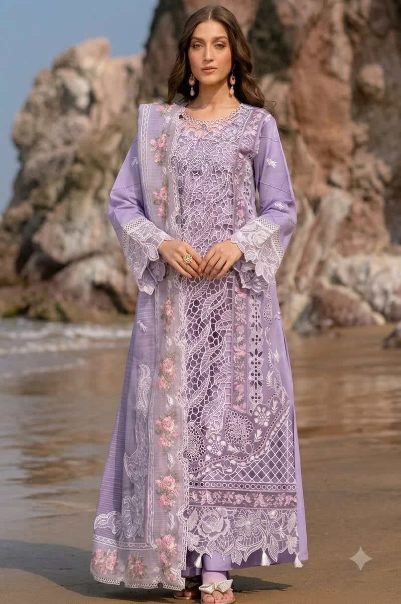 MAHNUR Luxury Lawn 3 PC Unstitched