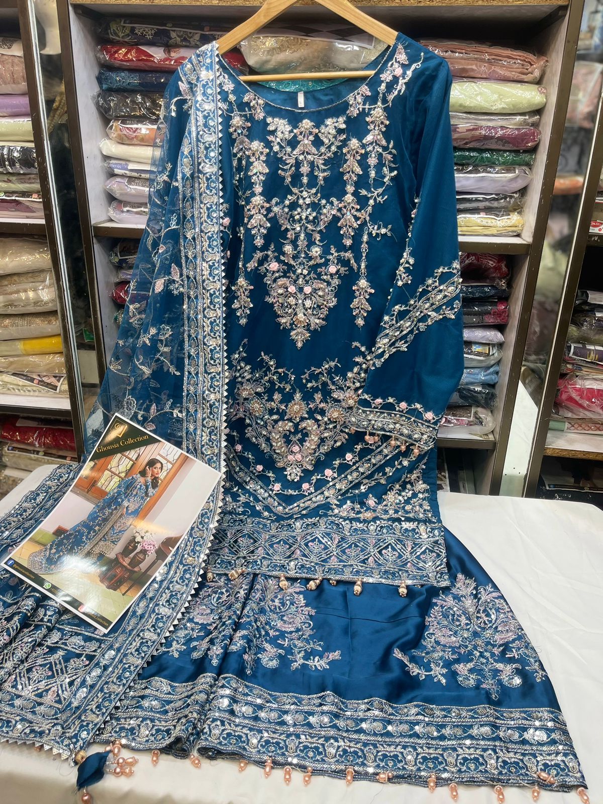 GHOUSIA COLLECTION 3 PEC NET STITCHED COLLECTION