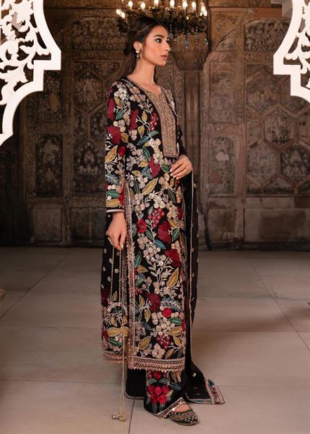 HASEEN’S MEHNAAZ BLACK LUXURY LAWN COLLECTION UNSTITCHED 
