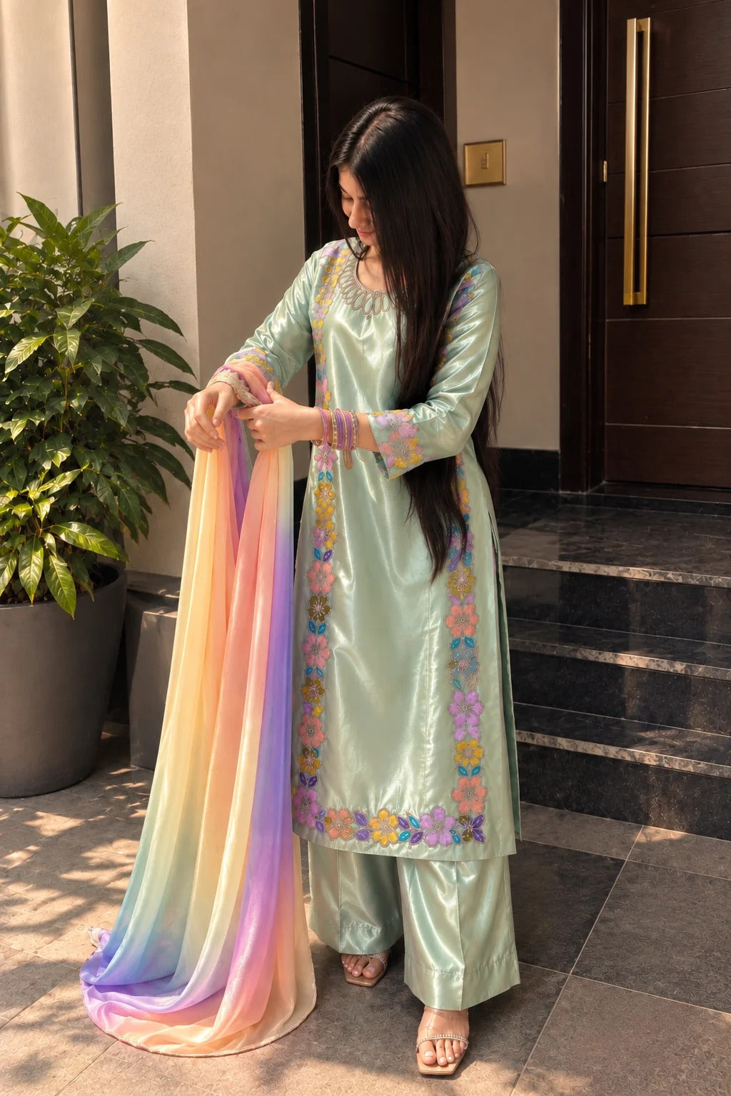 GHOSUIA COLLECTION KAFTAN EMBROIDERED SILK COLLECTION