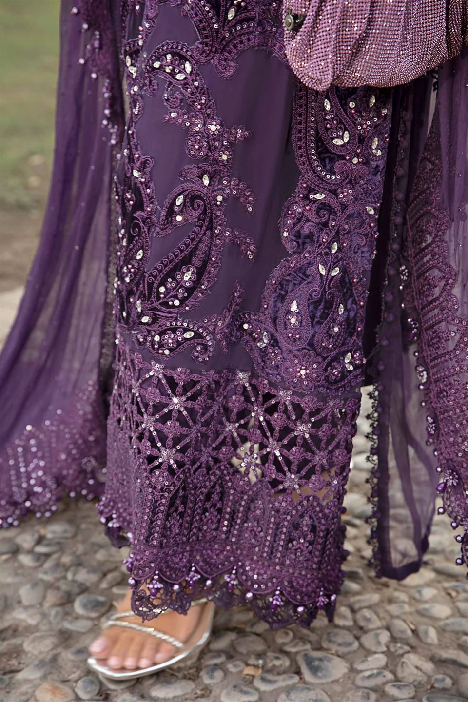 Maria B. Unstitched Embroidered Chiffon Suit | MPC-24-102