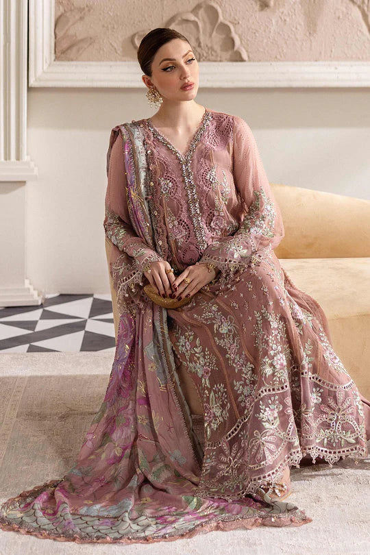 Maria B. Unstitched Embroidered Chiffon Suit | MPC-25-105