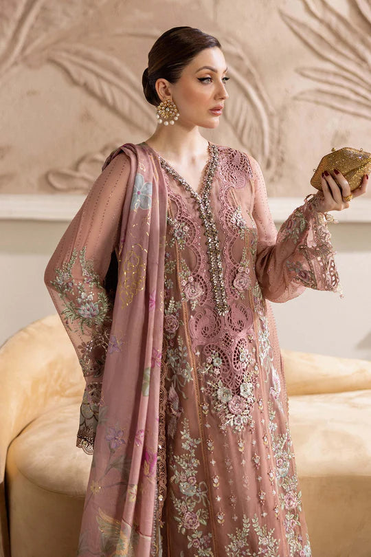 Maria B. Unstitched Embroidered Chiffon Suit | MPC-25-105