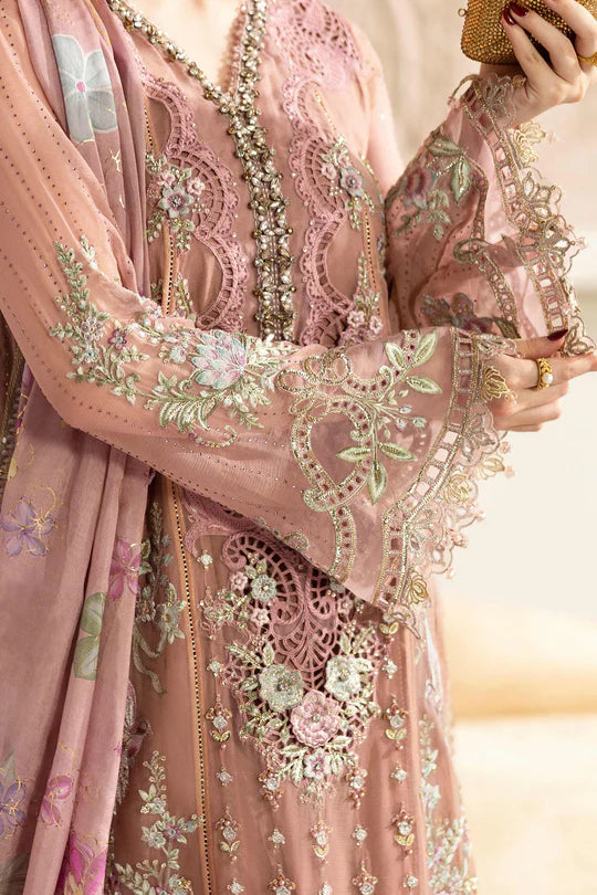 Maria B. Unstitched Embroidered Chiffon Suit | MPC-25-105