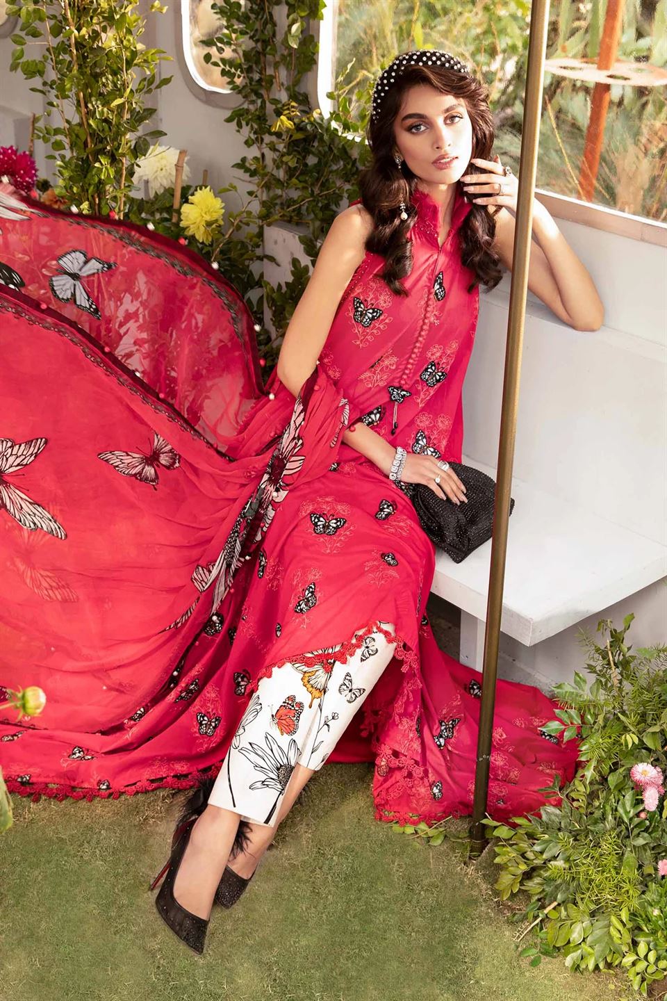 MARIA B LAWN UNSTITCHD