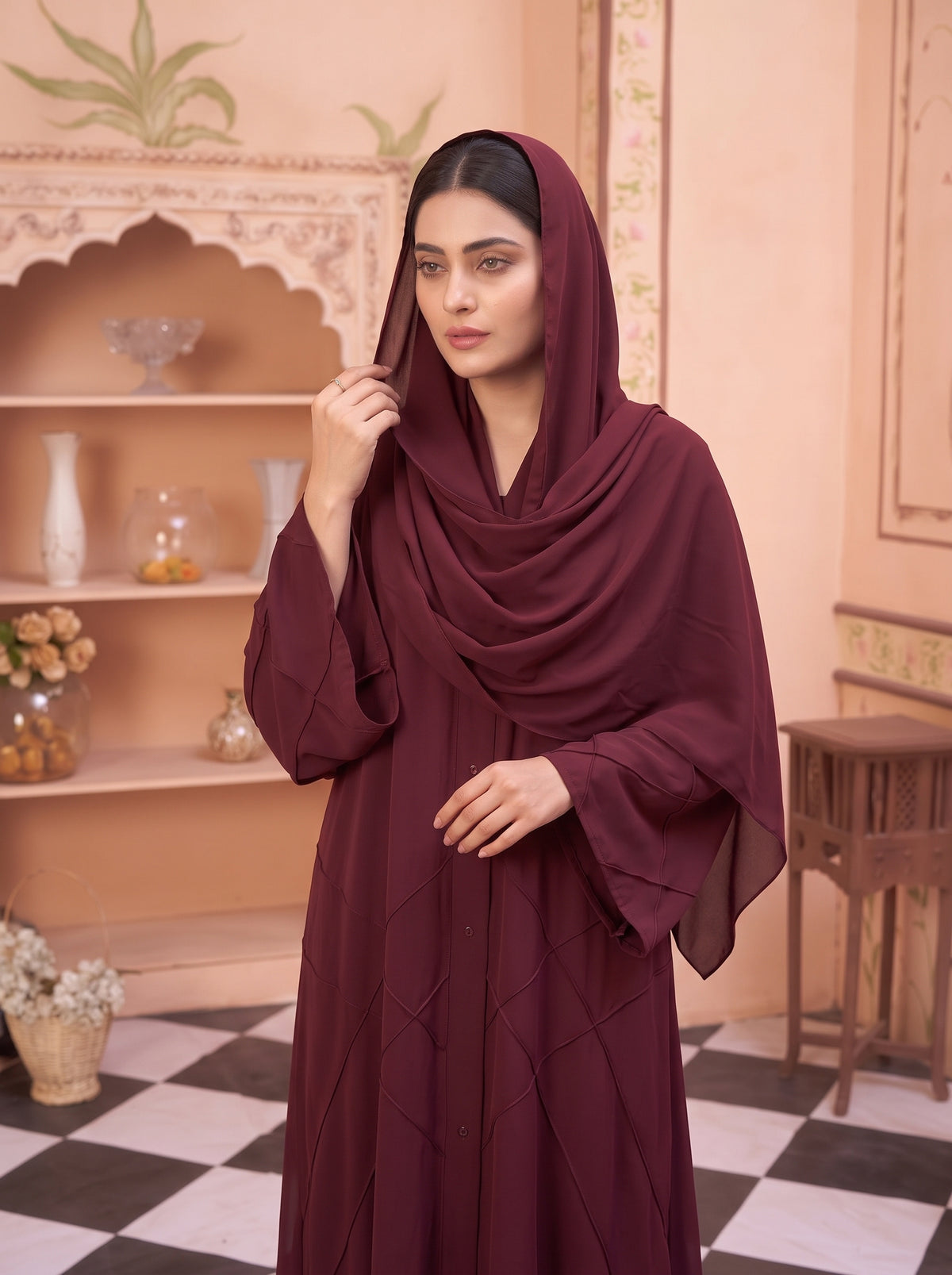 FRONT OPEN CROSS PINTEX ABAYA
