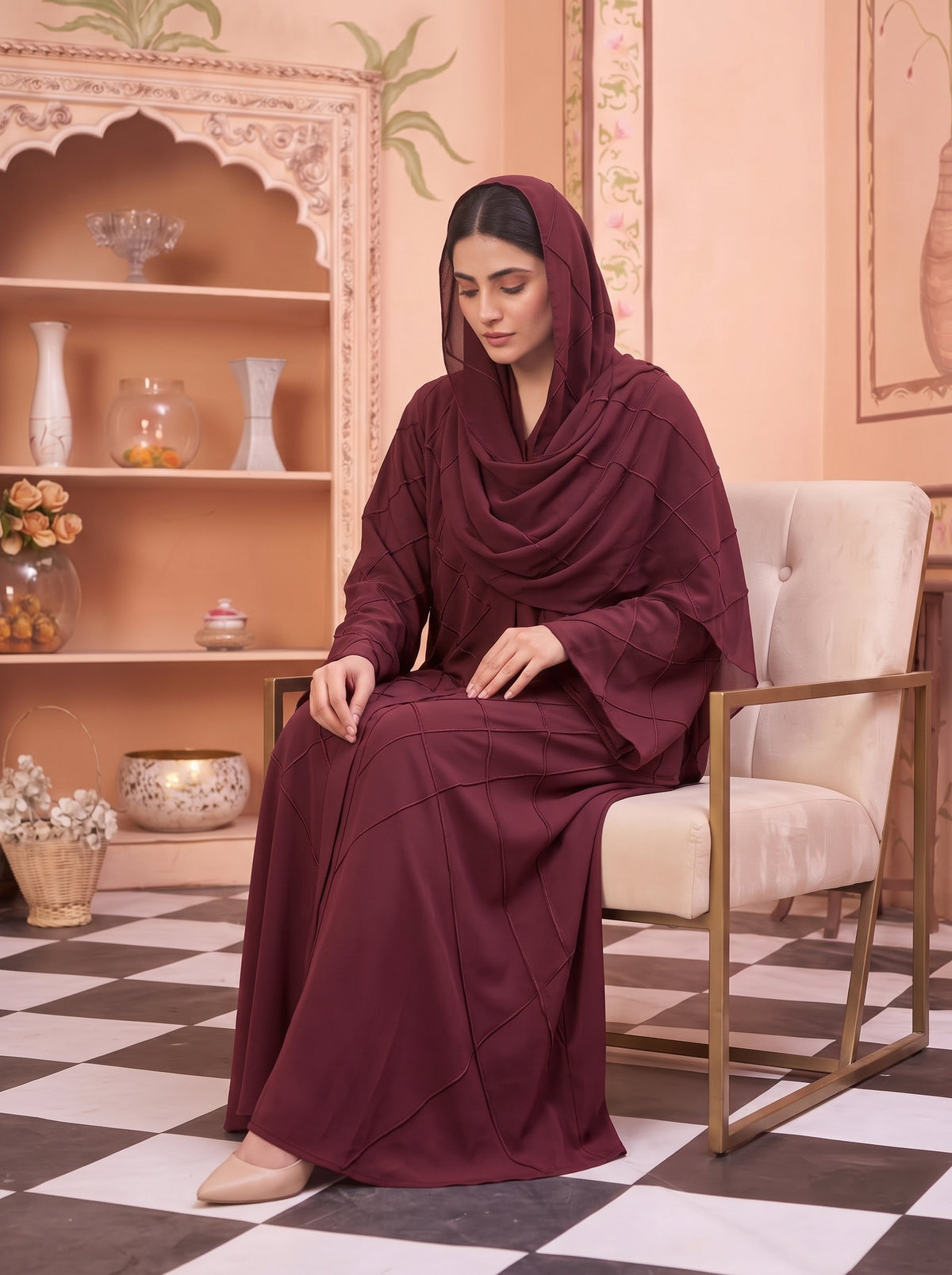 FRONT OPEN CROSS PINTEX ABAYA