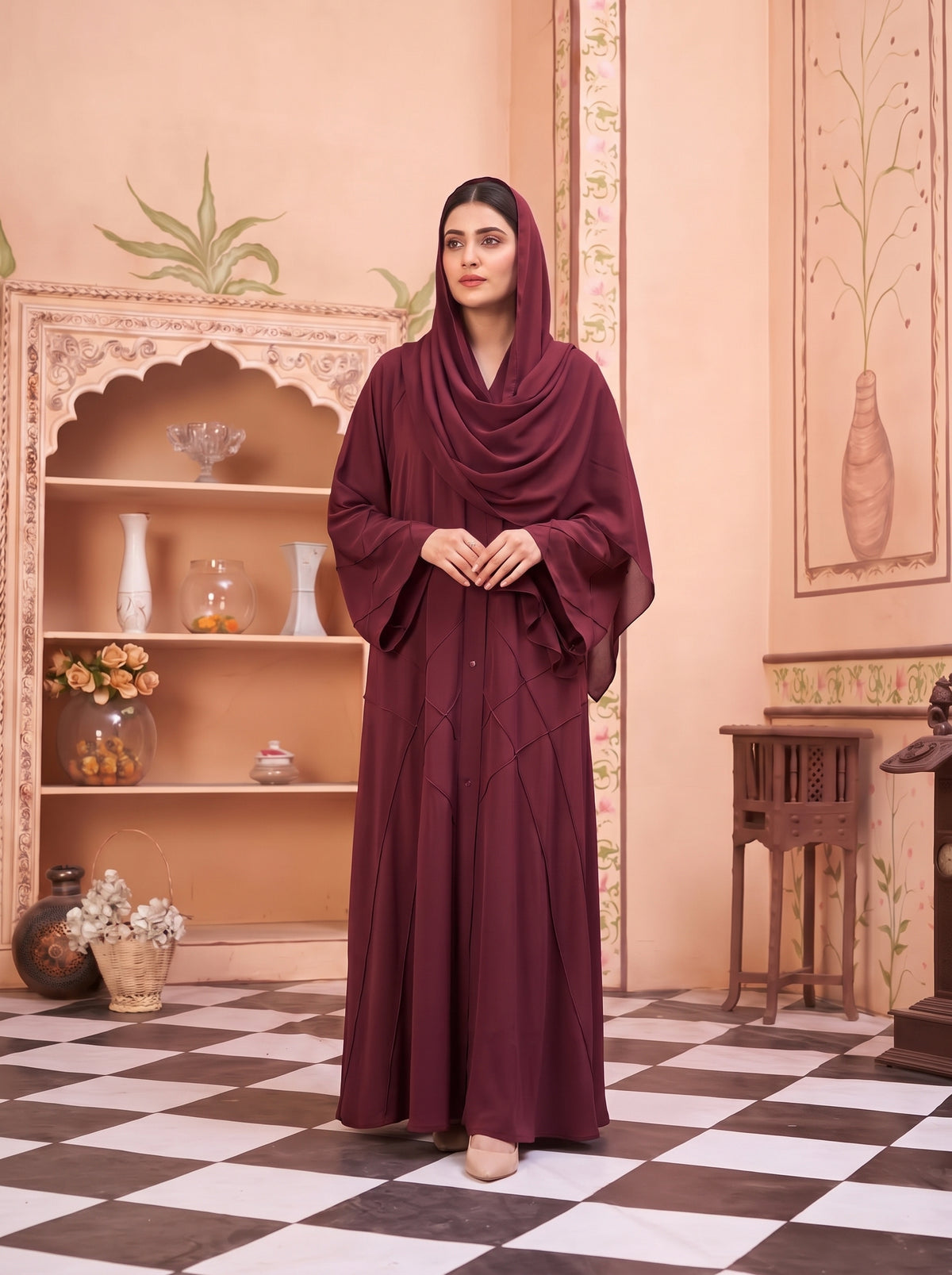 FRONT OPEN CROSS PINTEX ABAYA