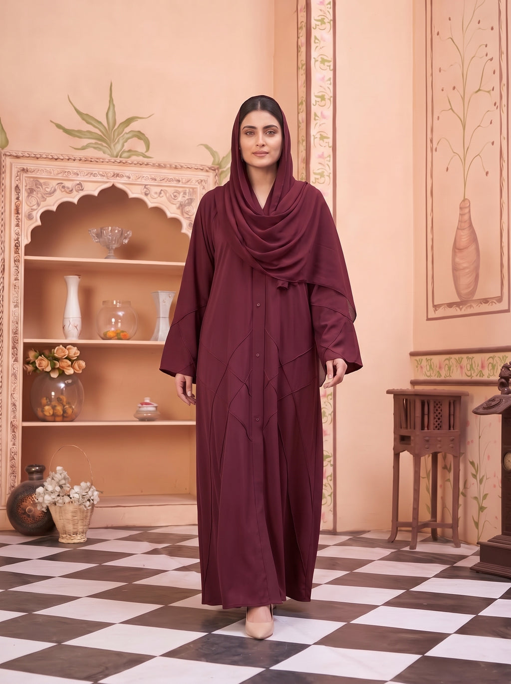 FRONT OPEN CROSS PINTEX ABAYA