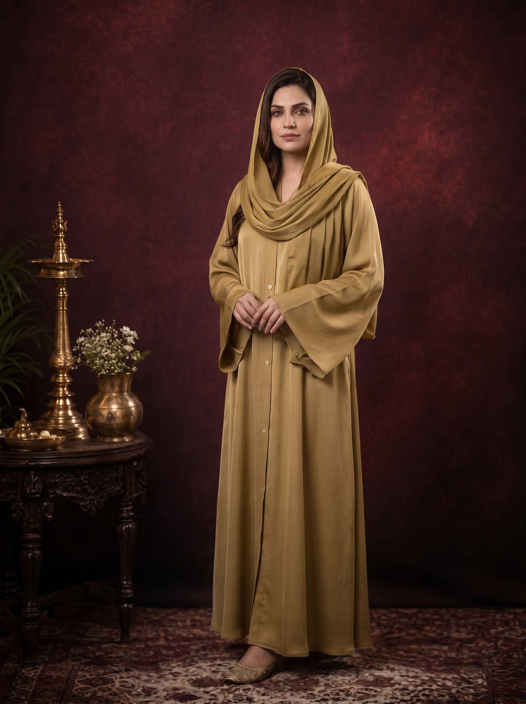 FRONT OPEN PLAIN CHIFFION ABAYA