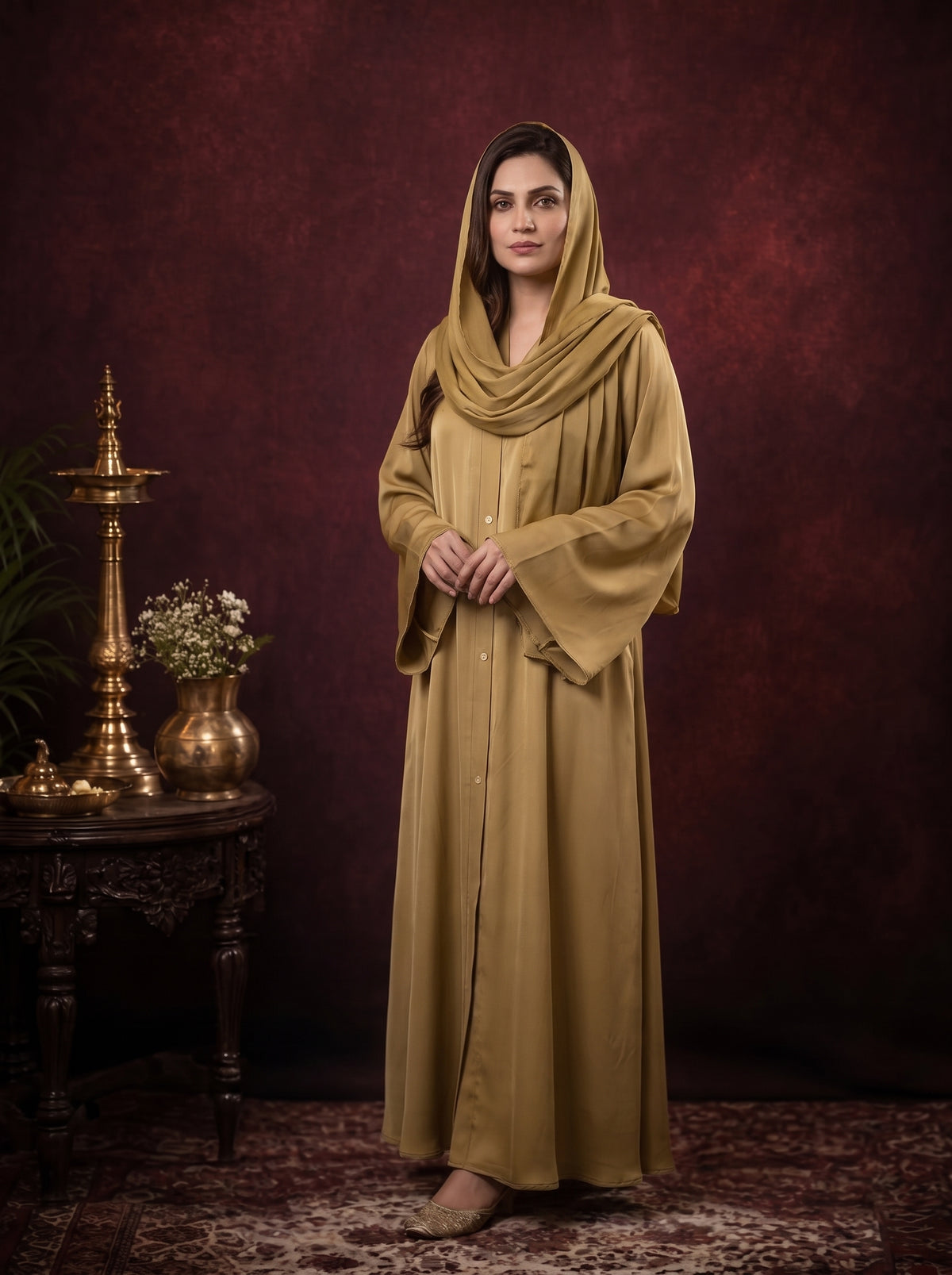 FRONT OPEN PLAIN CHIFFION ABAYA
