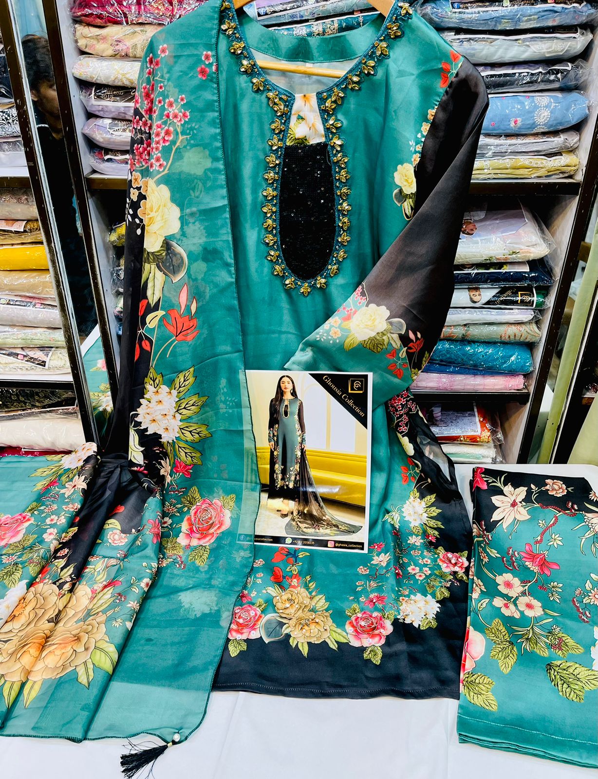 GHOUSIA COLLECTION 3 PEC SILK STITCHED COLLECTION