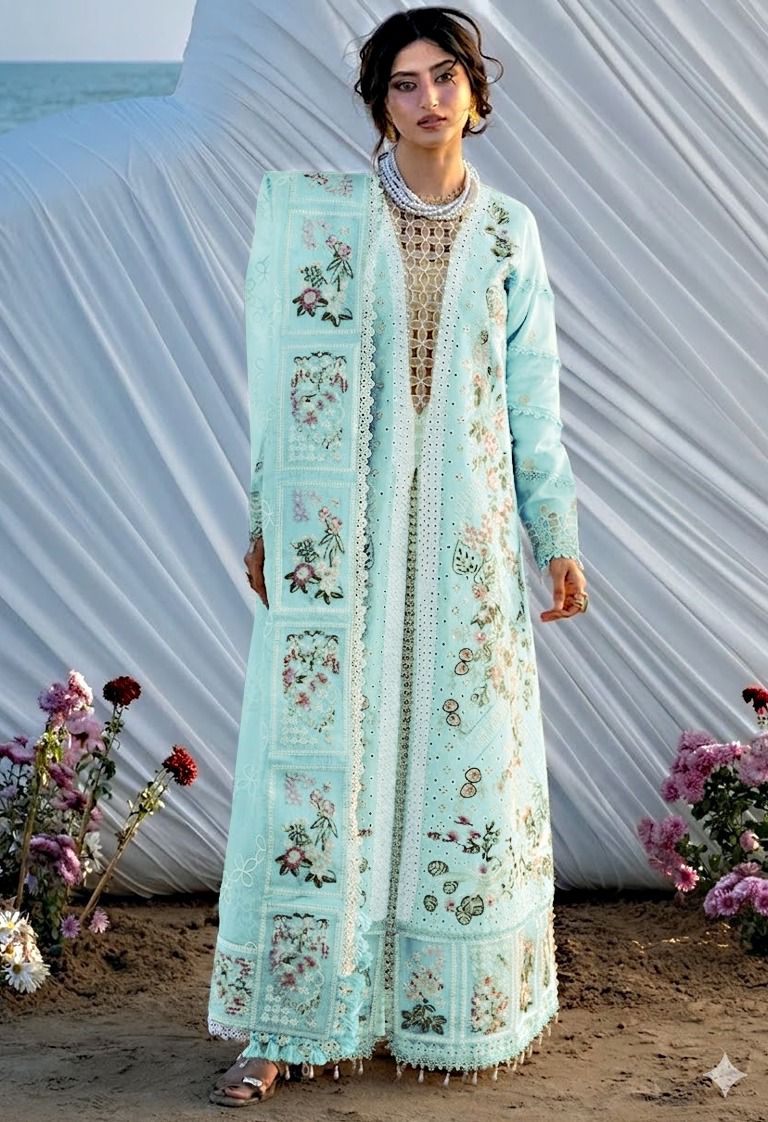 MAHNUR Luxury Lawn 3 PC Unstitched (sirene)