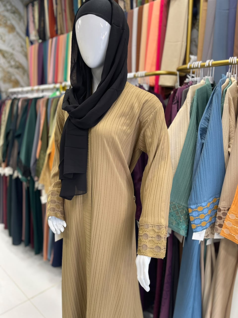 Front Open Zara Cuff Embroidered Abaya