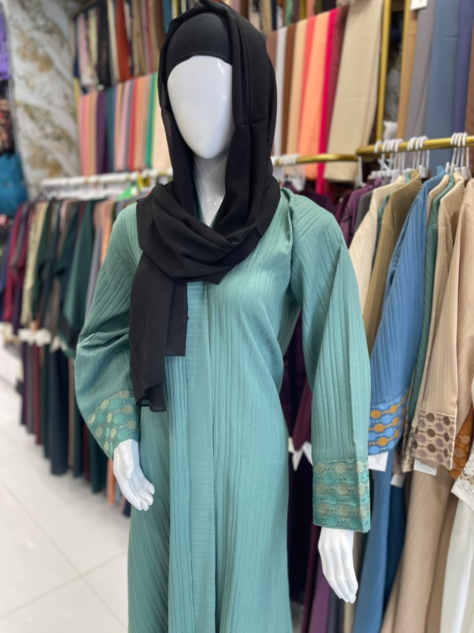 Front Open Zara Cuff Embroidered Abaya