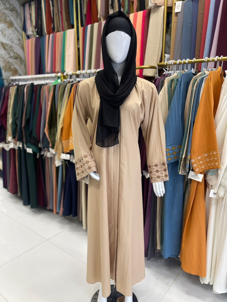 Front Open Zara Cuff Embroidered Abaya