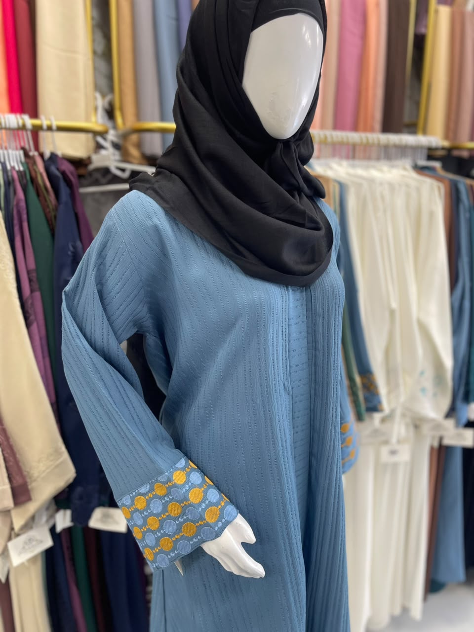 Front Open Zara Cuff Embroidered Abaya