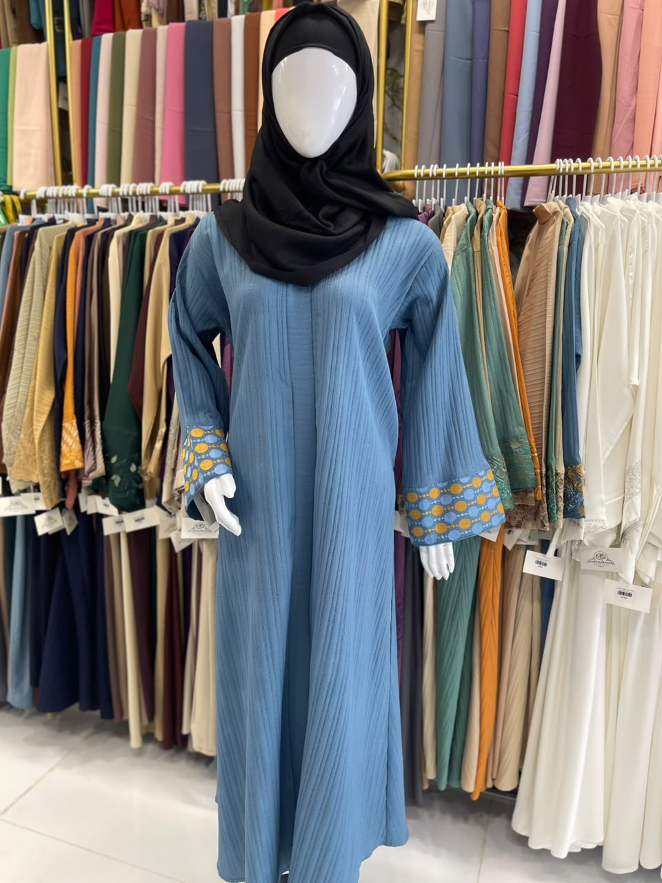 Front Open Zara Cuff Embroidered Abaya
