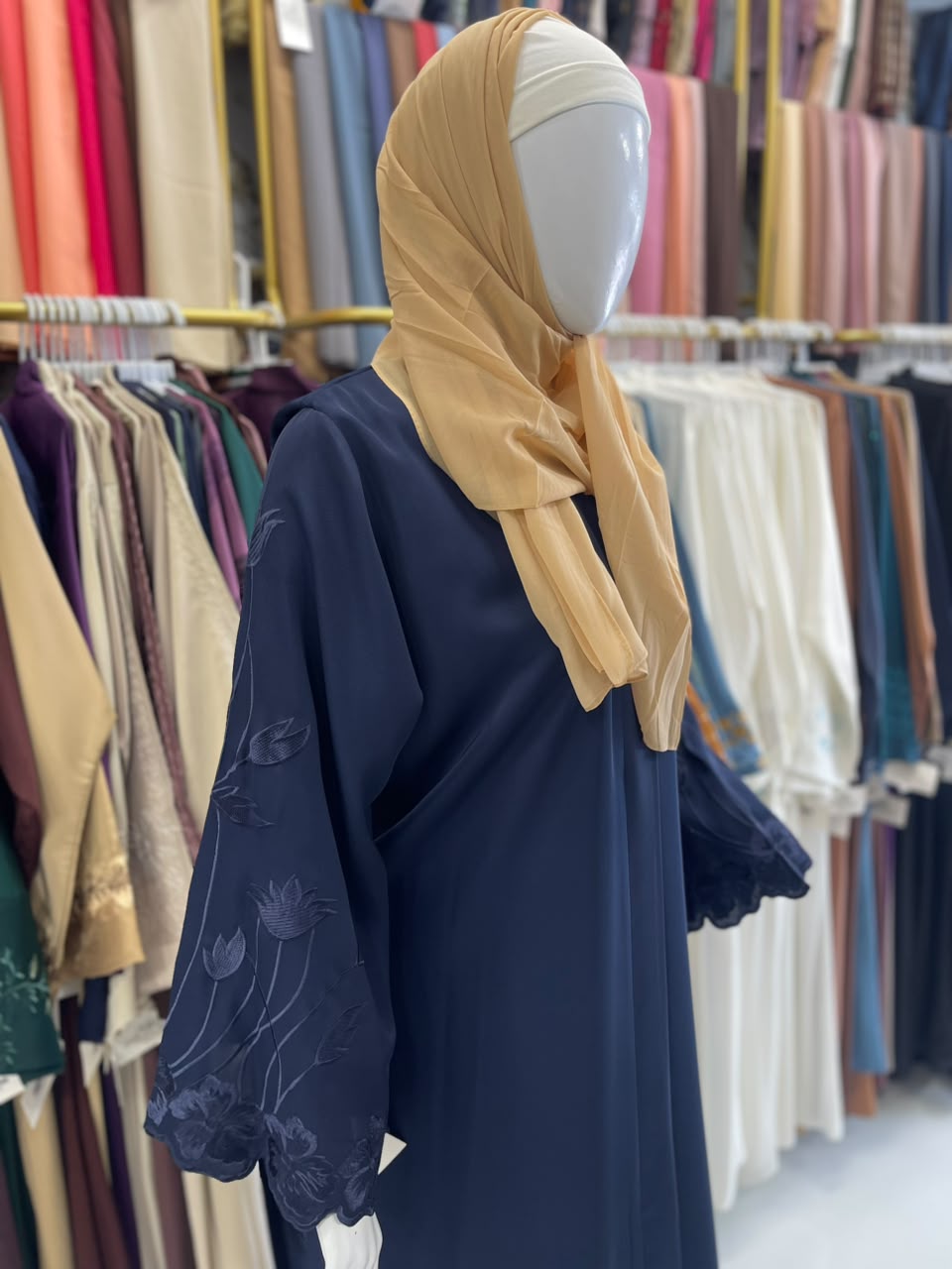 FRONT OPEN NIDA SLEEVES CUTWORK ABAYA