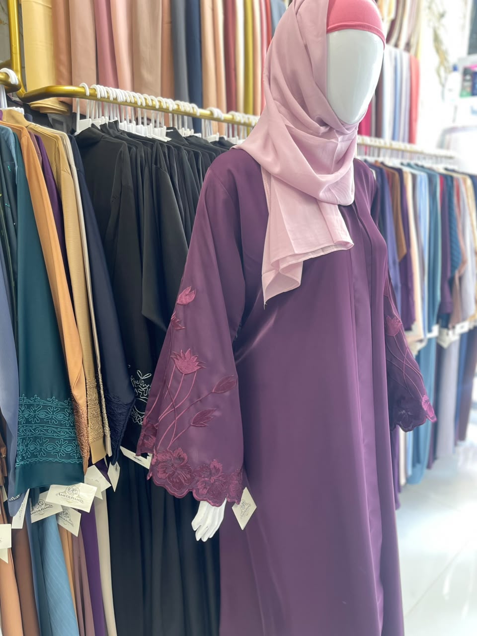 FRONT OPEN NIDA SLEEVES CUTWORK ABAYA