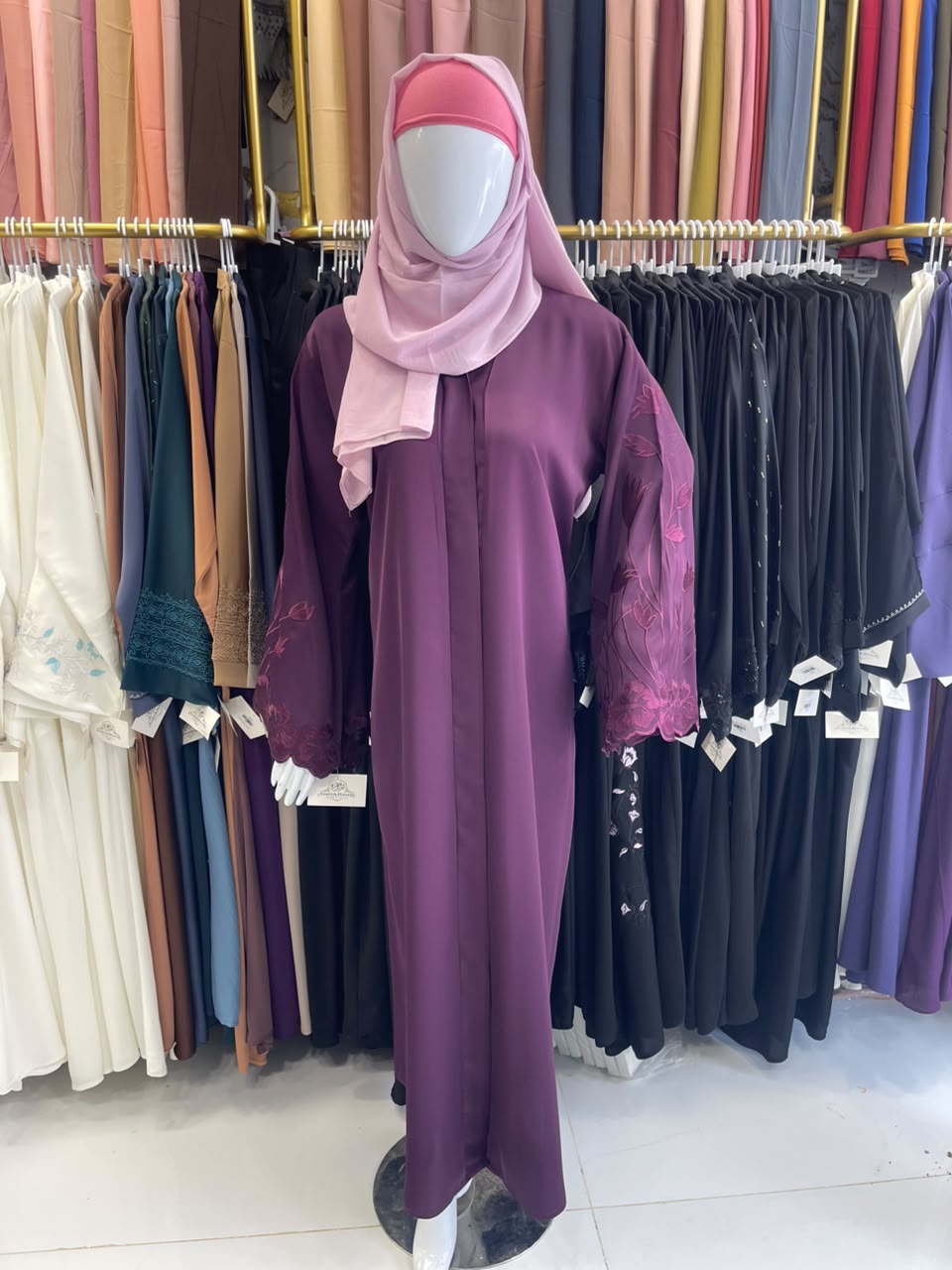 FRONT OPEN NIDA SLEEVES CUTWORK ABAYA
