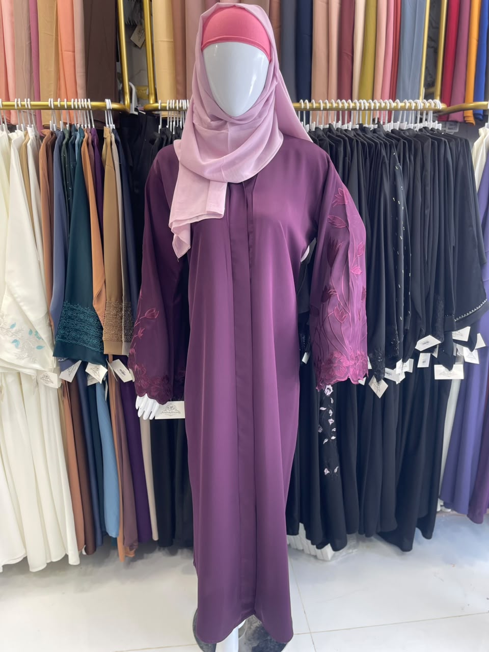 FRONT OPEN NIDA SLEEVES CUTWORK ABAYA