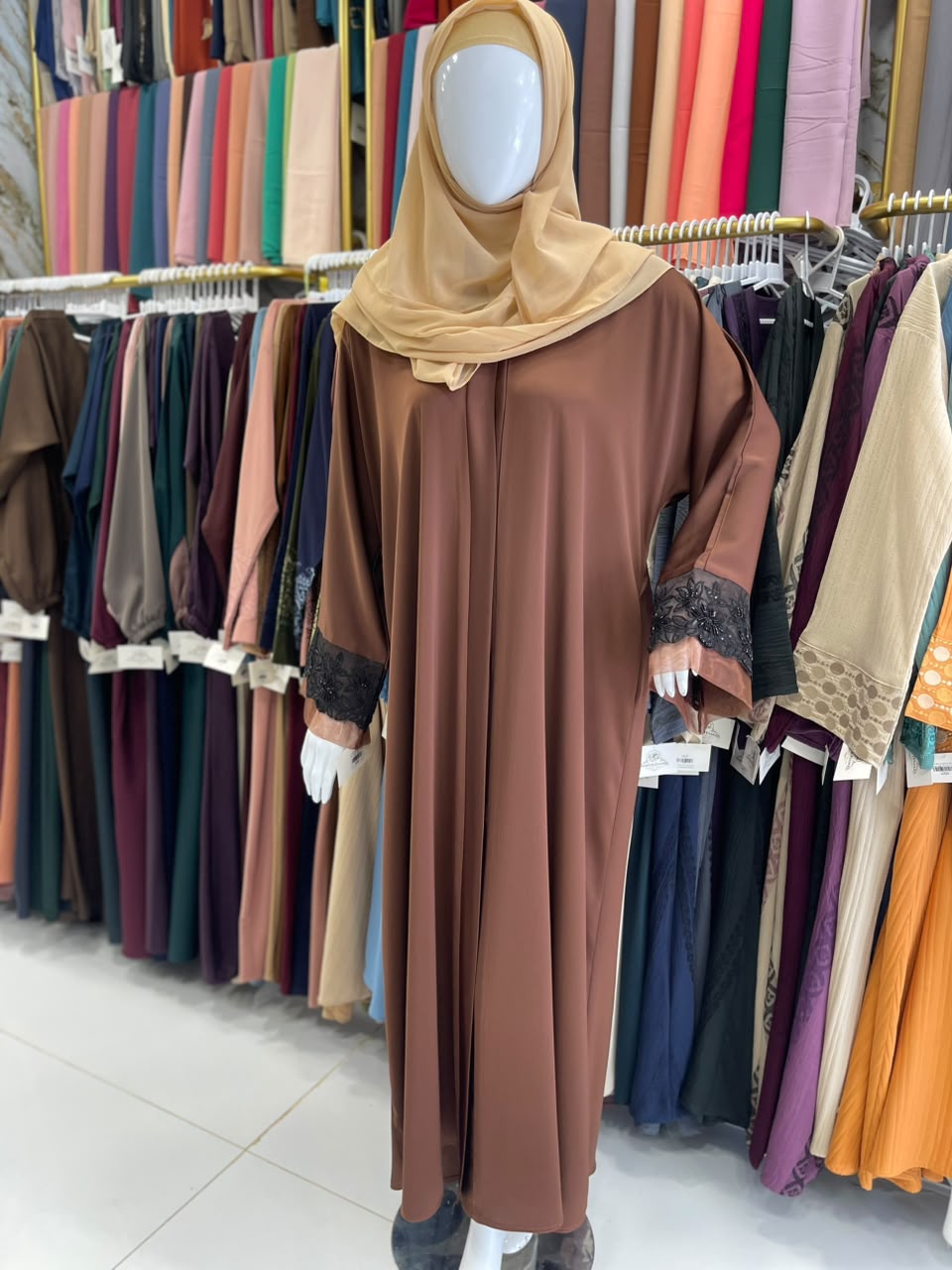 FRONT OPEN HAREER CUFF HANDWORK ABAYA