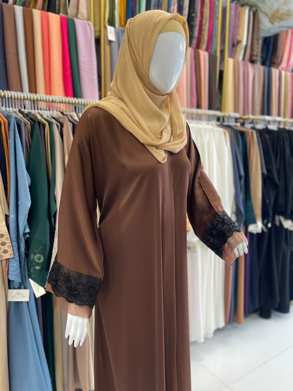 FRONT OPEN HAREER CUFF HANDWORK ABAYA