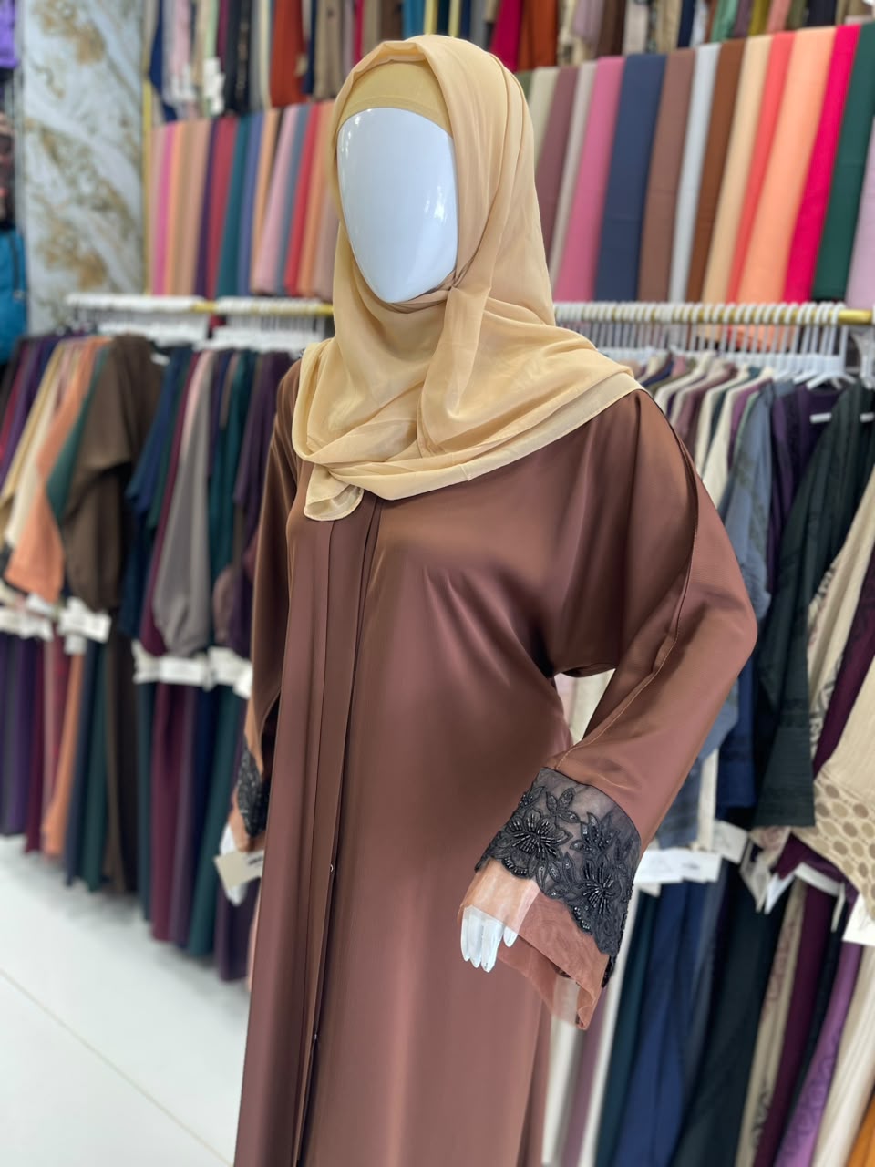 FRONT OPEN HAREER CUFF HANDWORK ABAYA