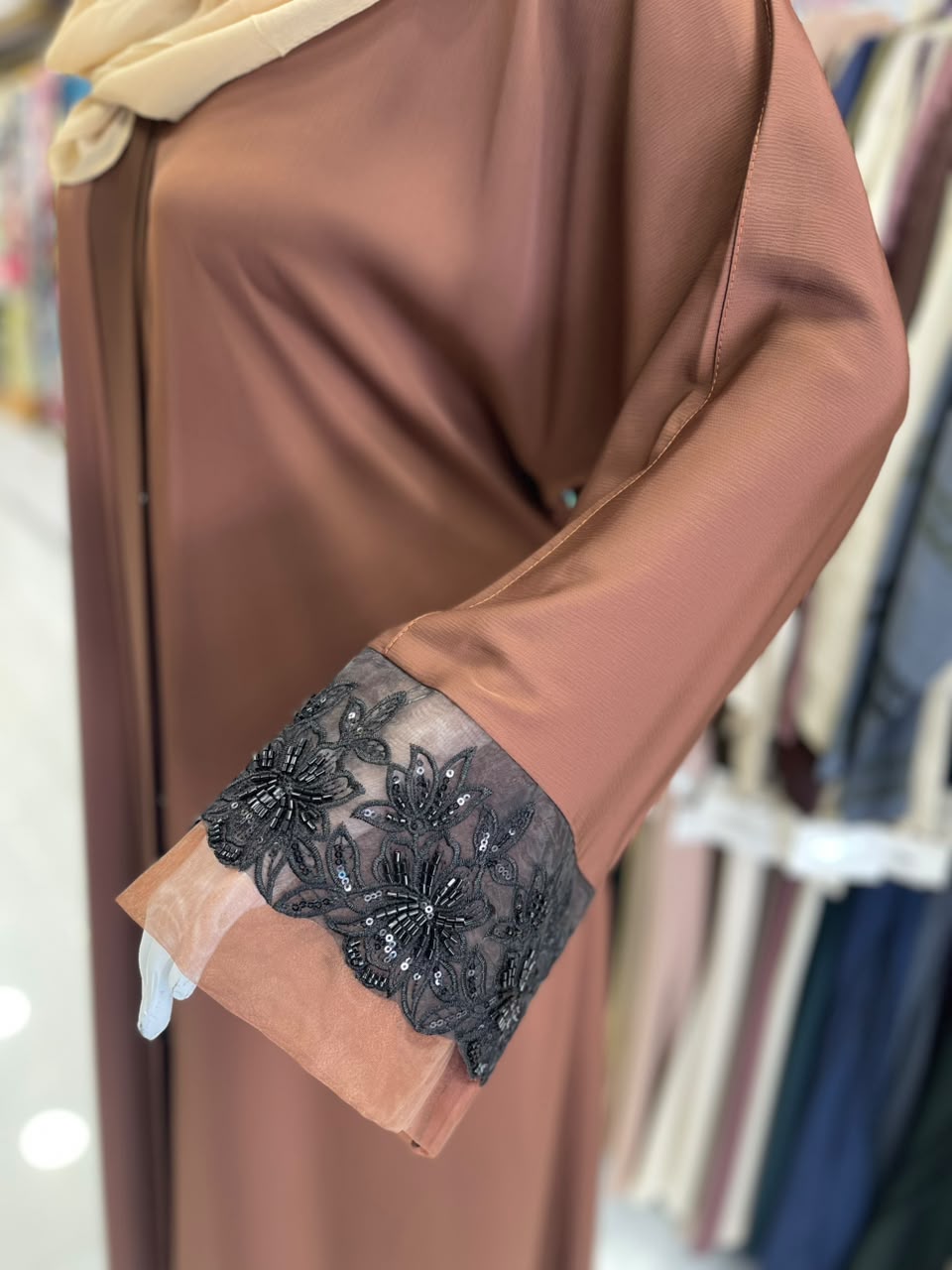 FRONT OPEN HAREER CUFF HANDWORK ABAYA