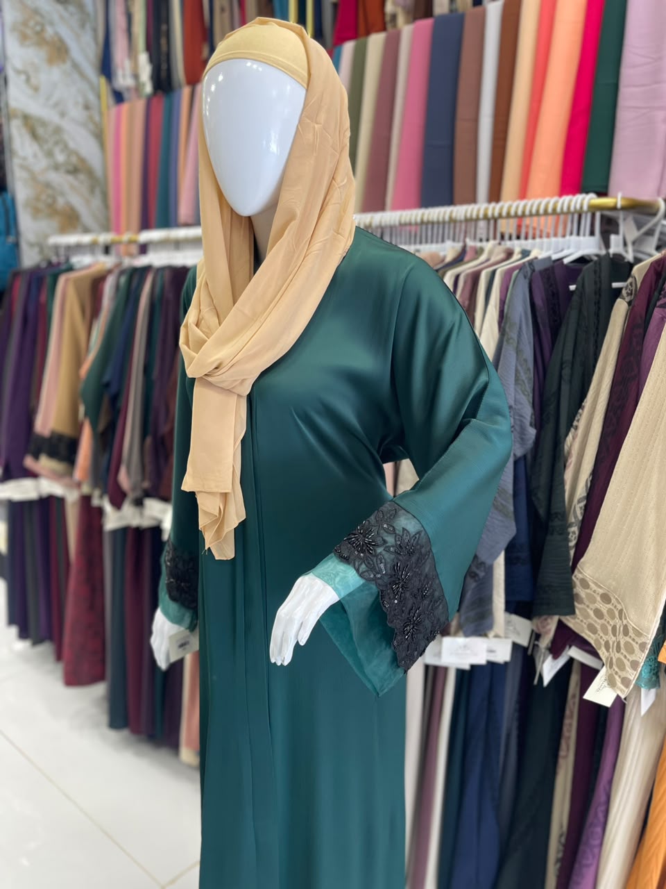FRONT OPEN HAREER CUFF HANDWORK ABAYA