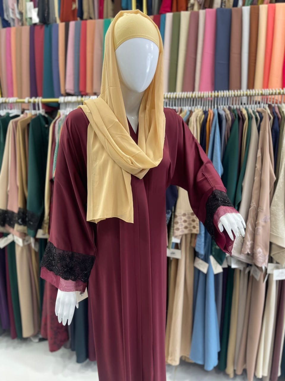 FRONT OPEN HAREER CUFF HANDWORK ABAYA