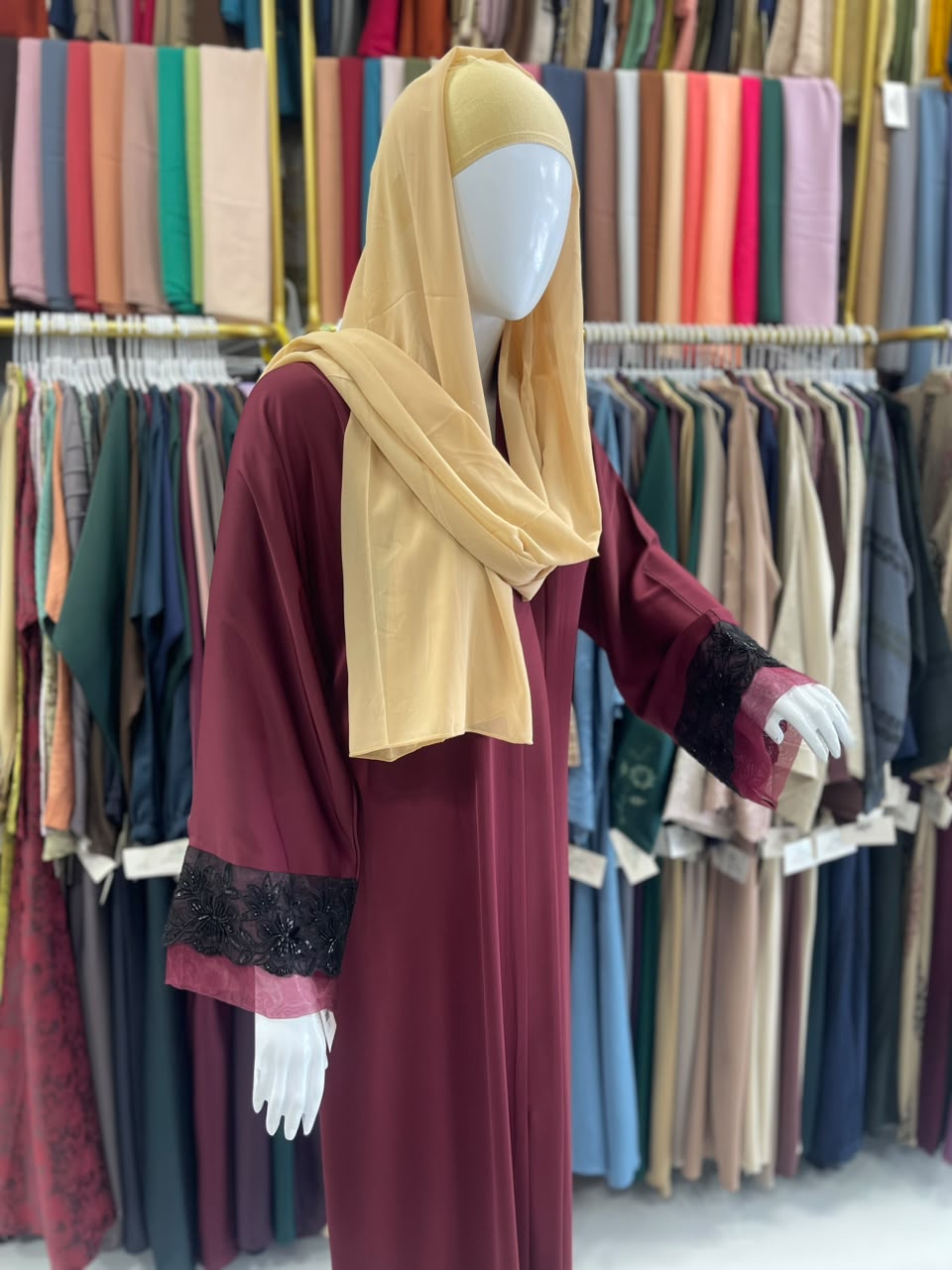 FRONT OPEN HAREER CUFF HANDWORK ABAYA