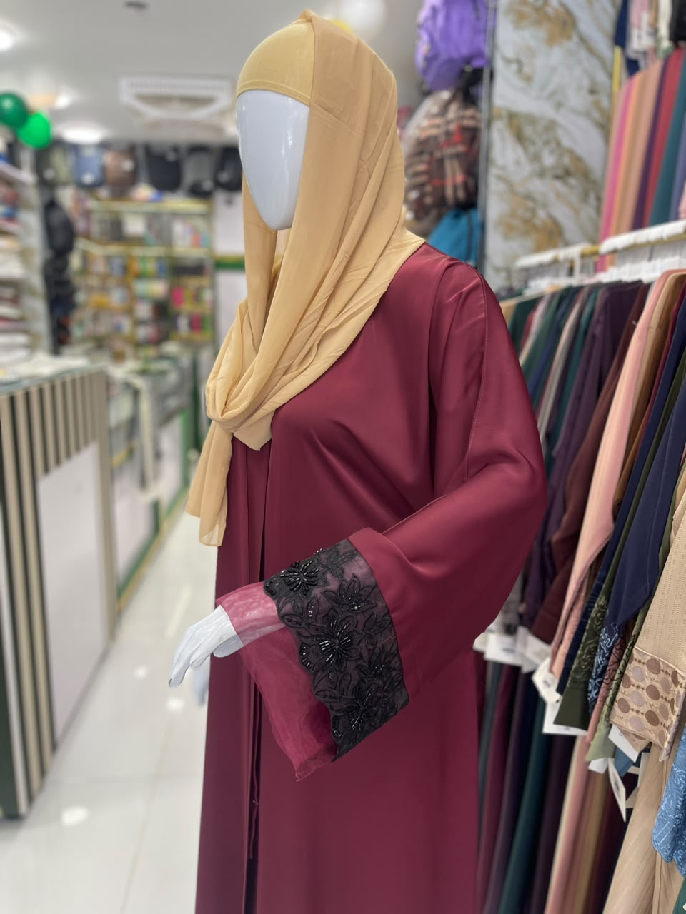 FRONT OPEN HAREER CUFF HANDWORK ABAYA