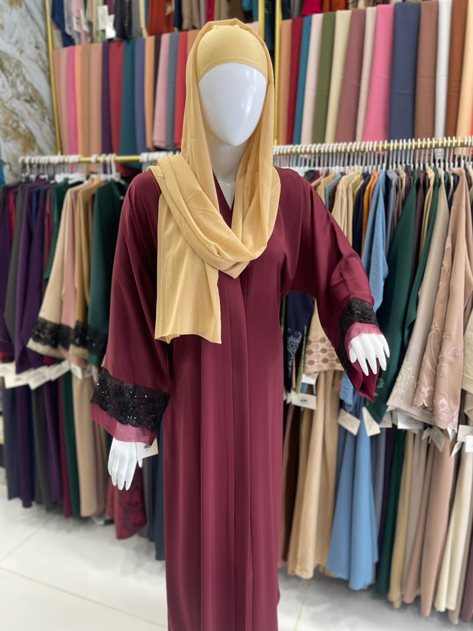 FRONT OPEN HAREER CUFF HANDWORK ABAYA
