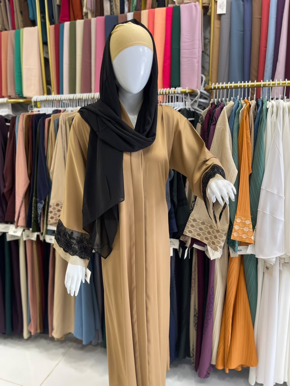 FRONT OPEN HAREER CUFF HANDWORK ABAYA