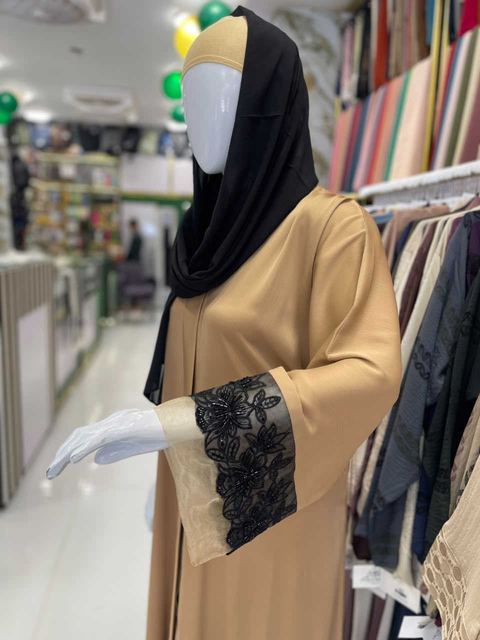 FRONT OPEN HAREER CUFF HANDWORK ABAYA