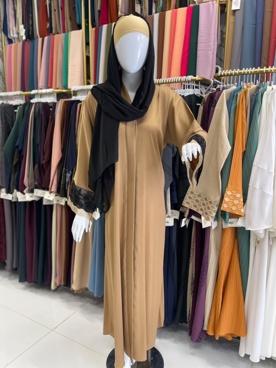 FRONT OPEN HAREER CUFF HANDWORK ABAYA