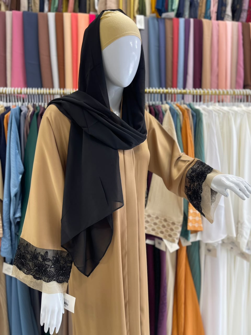 FRONT OPEN HAREER CUFF HANDWORK ABAYA