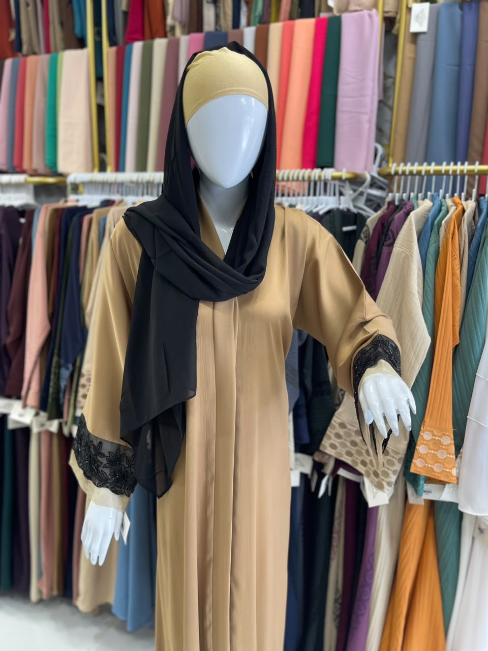 FRONT OPEN HAREER CUFF HANDWORK ABAYA