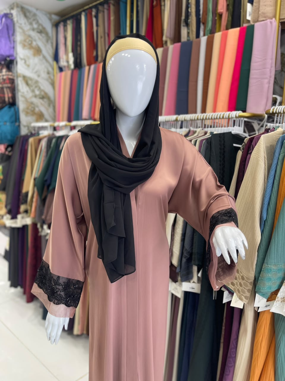 FRONT OPEN HAREER CUFF HANDWORK ABAYA