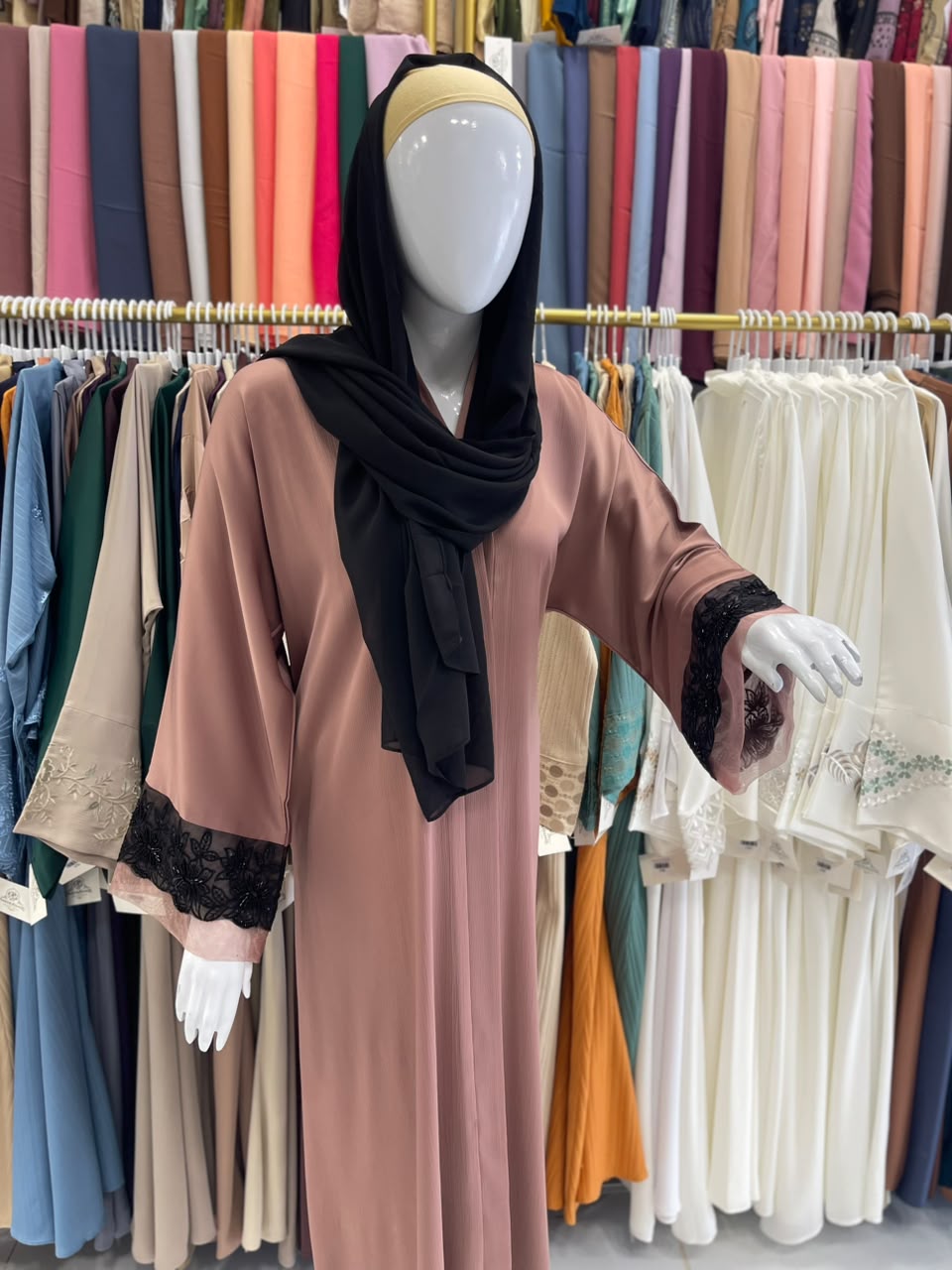 FRONT OPEN HAREER CUFF HANDWORK ABAYA