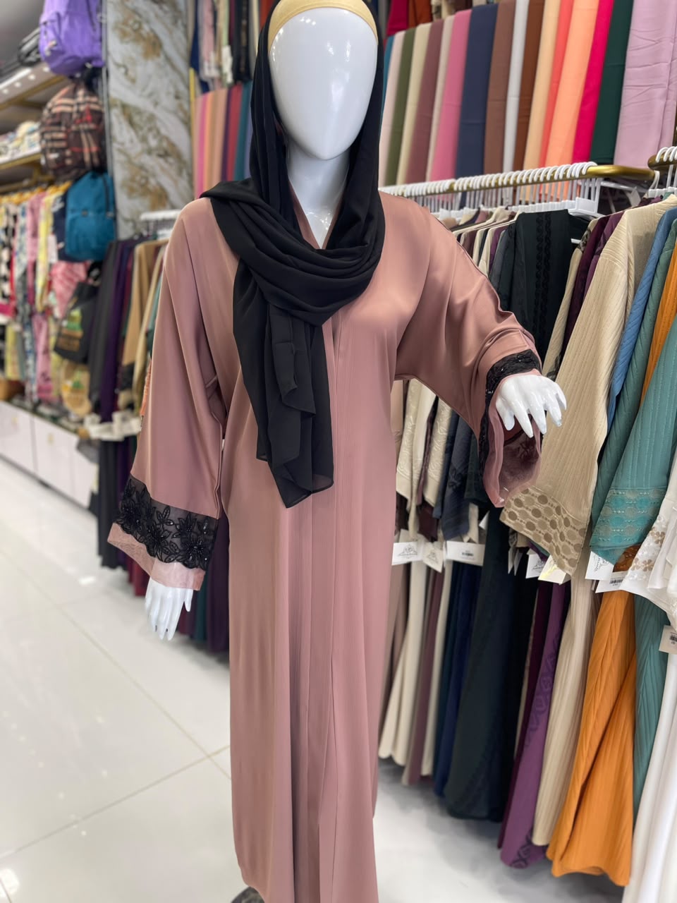 FRONT OPEN HAREER CUFF HANDWORK ABAYA