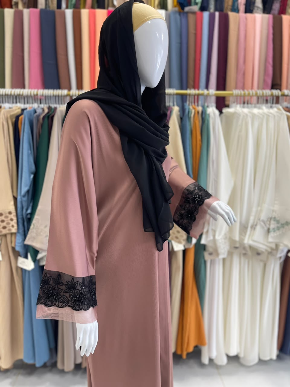 FRONT OPEN HAREER CUFF HANDWORK ABAYA