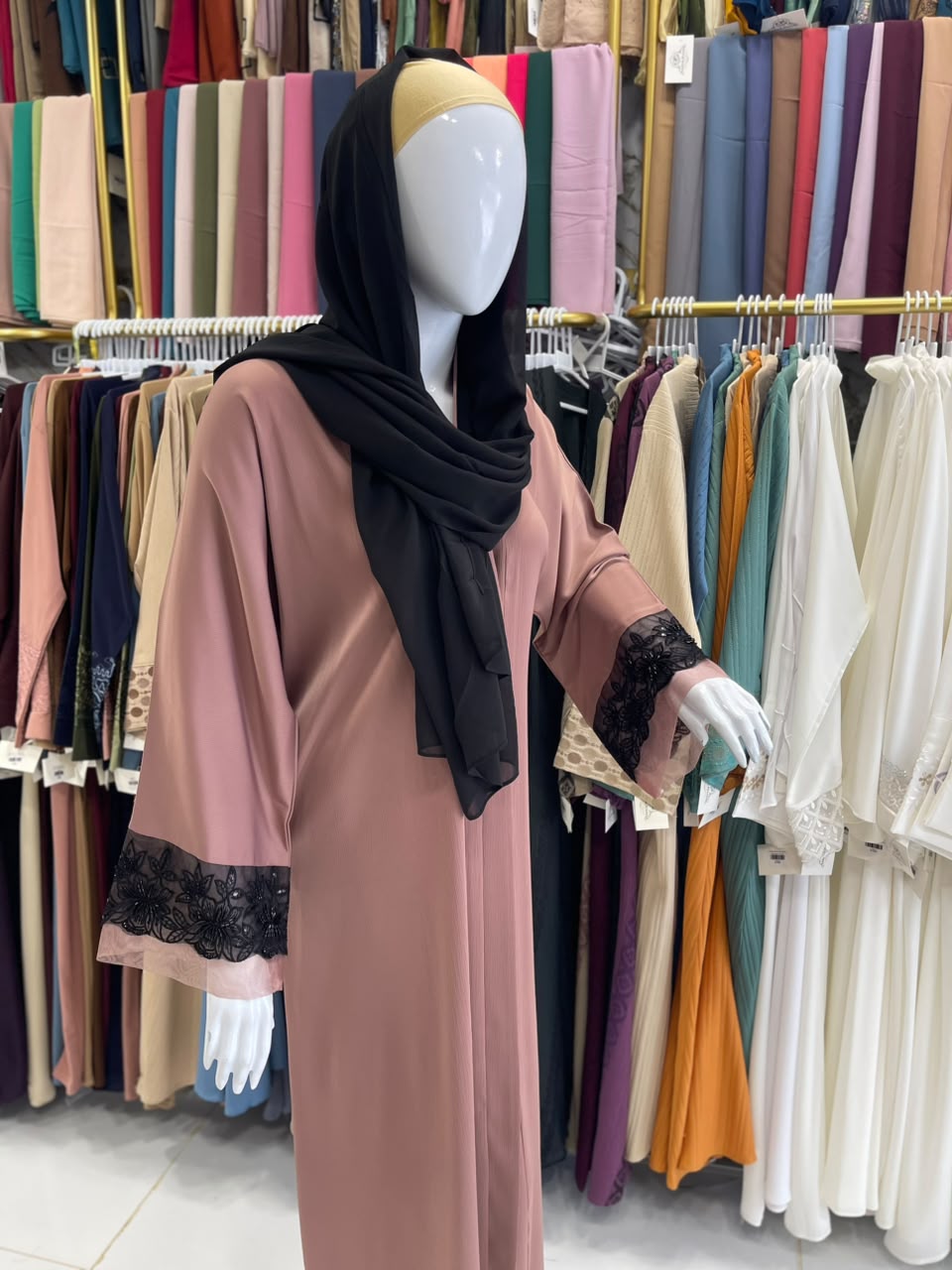 FRONT OPEN HAREER CUFF HANDWORK ABAYA